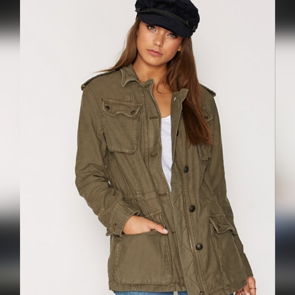 Free People Not Your Brother's Olive Utility Militart Jacket - Women Size XS